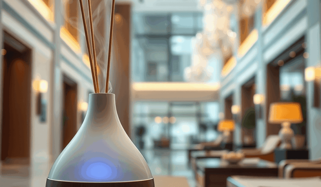 Hall de hotel com difusor