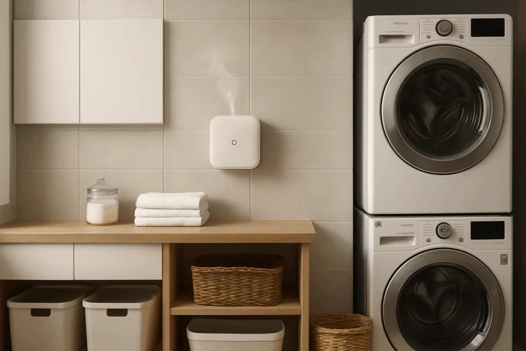 Lavanderia com difusor de aroma