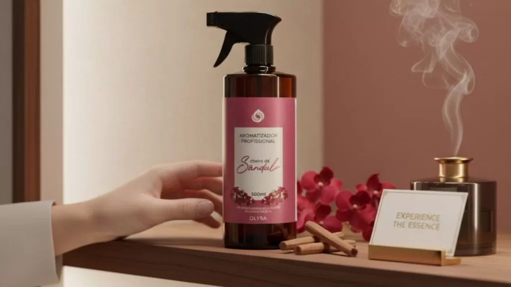 O que é sândalo: vidro de home spray.
