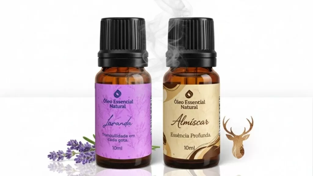 Vidros de fragrâncias que combinam.