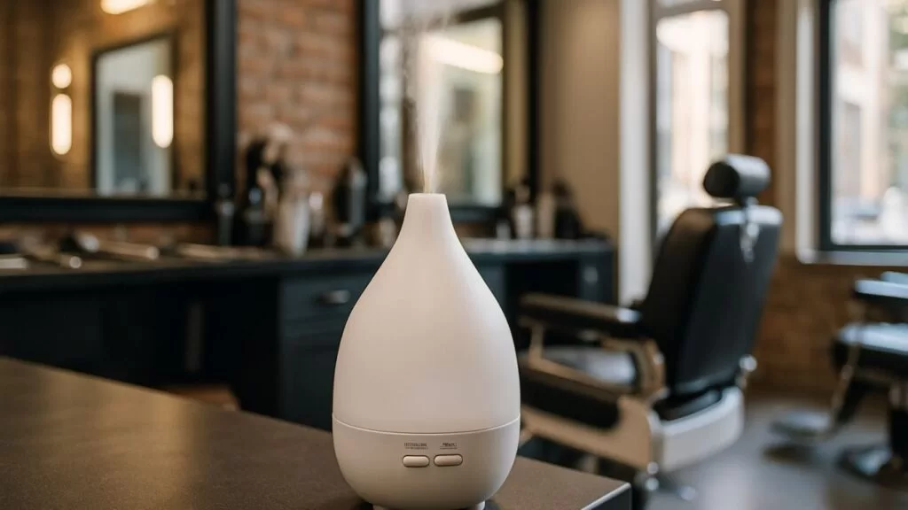 Difusor em bancada de barbearia