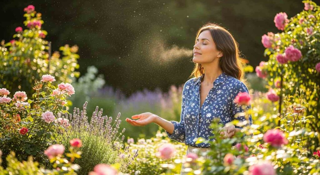 experiencias sensoriais: mulher no jardim