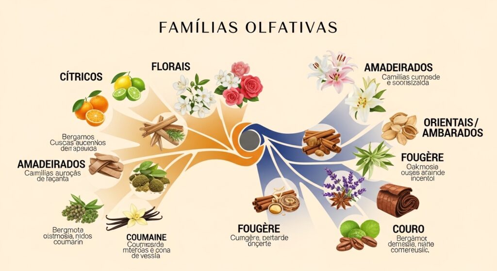 Perfumes das famílias olfativas