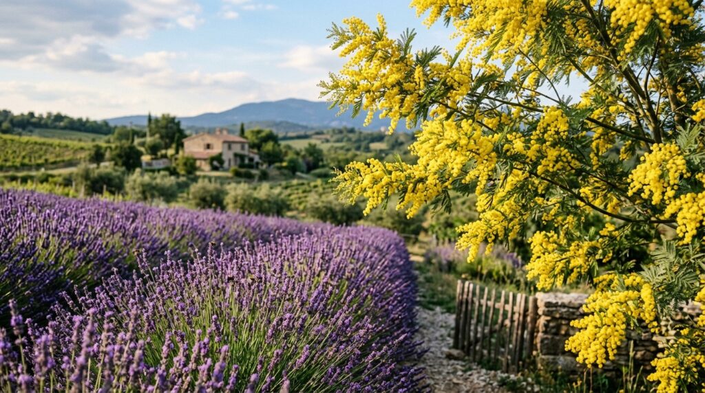 campo de Flores lavanda acácia